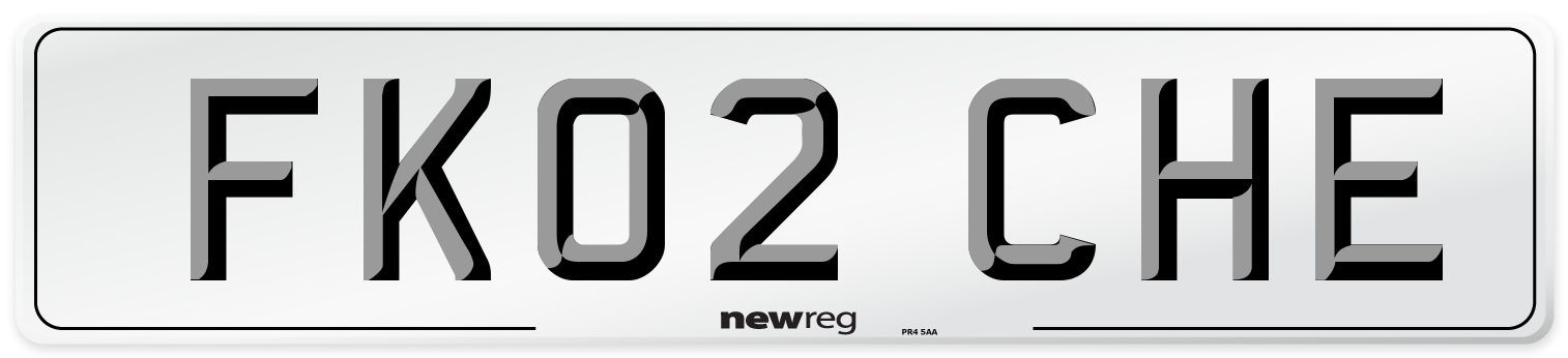 FK02 CHE Number Plate from New Reg
